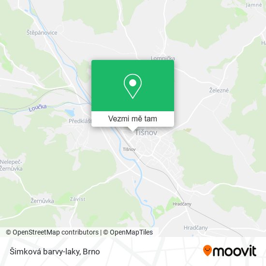 Šimková barvy-laky mapa