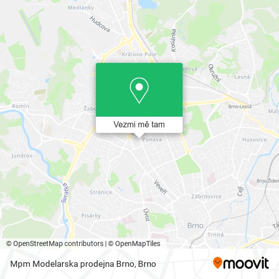 Mpm Modelarska prodejna Brno mapa