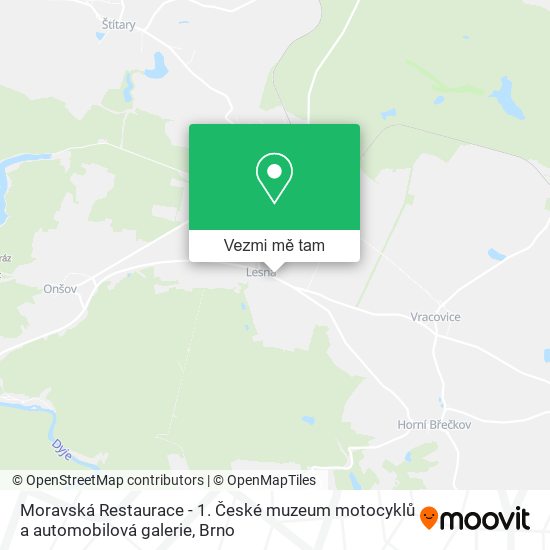 Moravská Restaurace - 1. České muzeum motocyklů a automobilová galerie mapa