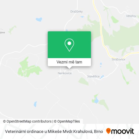 Veterinární ordinace u Mikeše Mvdr.Krahulová mapa