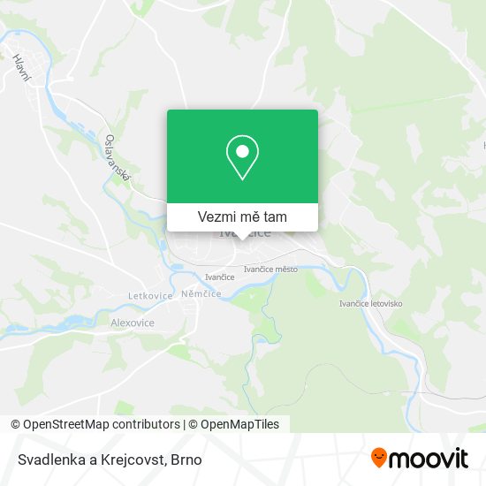 Svadlenka a Krejcovst mapa