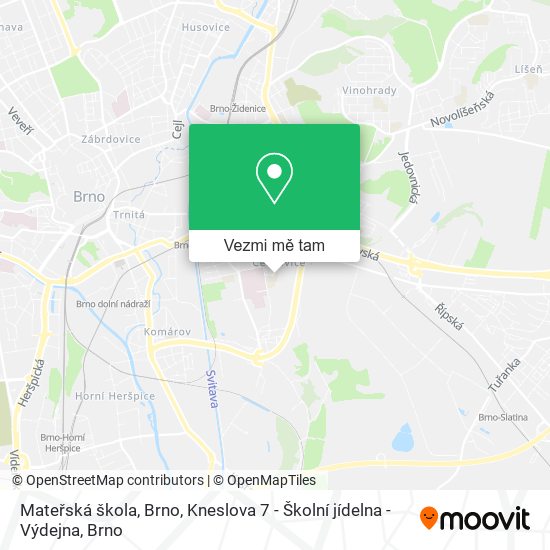 Mateřská škola, Brno, Kneslova 7 - Školní jídelna - Výdejna mapa