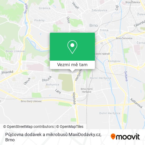 Půjčovna dodávek a mikrobusů MaxiDodávky.cz mapa