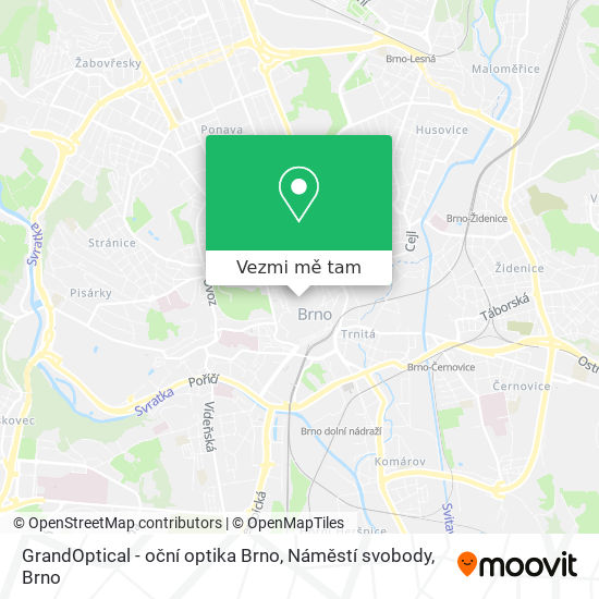 GrandOptical - oční optika Brno, Náměstí svobody mapa