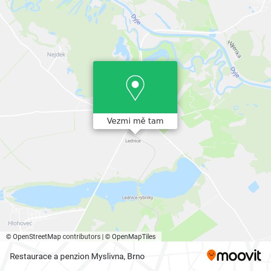 Restaurace a penzion Myslivna mapa