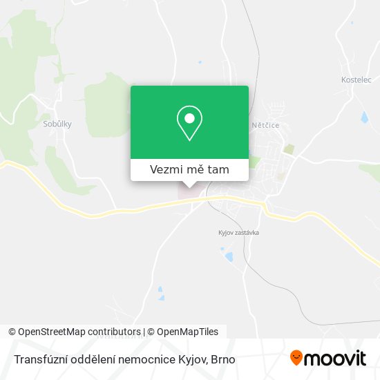 Transfúzní oddělení nemocnice Kyjov mapa