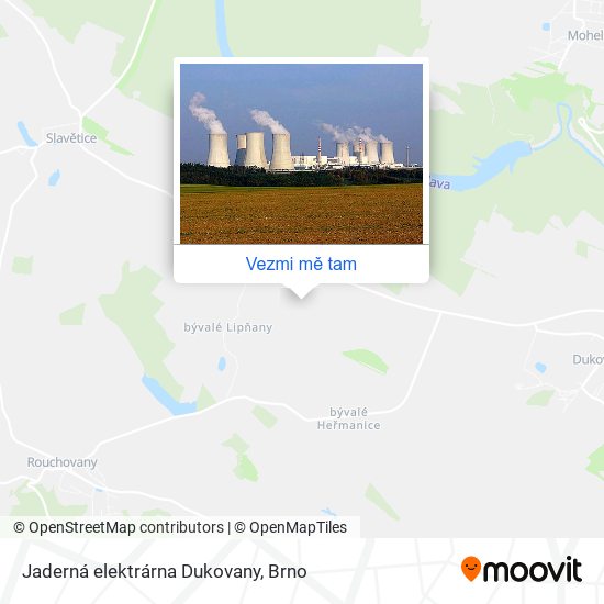 Jaderná elektrárna Dukovany mapa