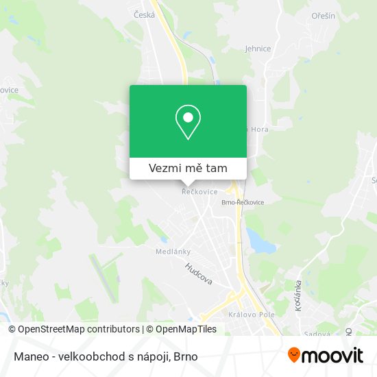 Maneo - velkoobchod s nápoji mapa