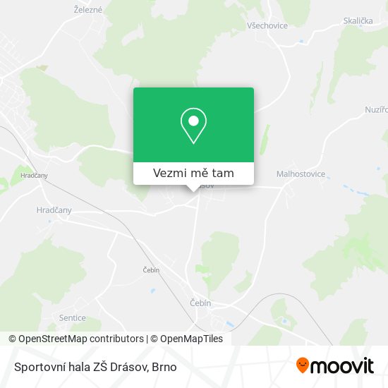 Sportovní hala ZŠ Drásov mapa