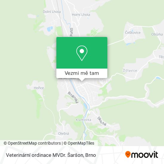 Veterinární ordinace MVDr. Šaršon mapa