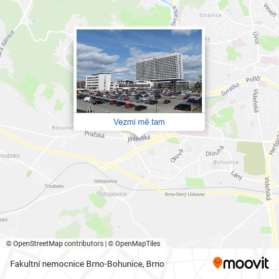 Fakultní nemocnice Brno-Bohunice mapa