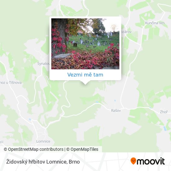 Židovský hřbitov Lomnice mapa