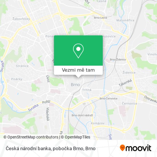 Česká národní banka, pobočka Brno mapa