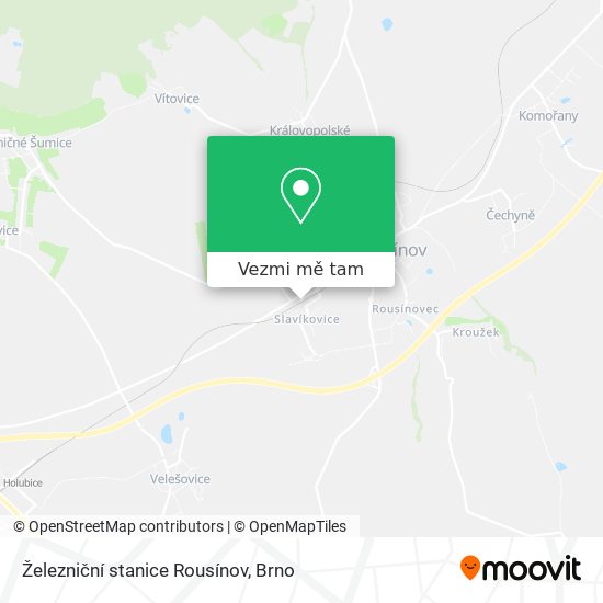 Železniční stanice Rousínov mapa