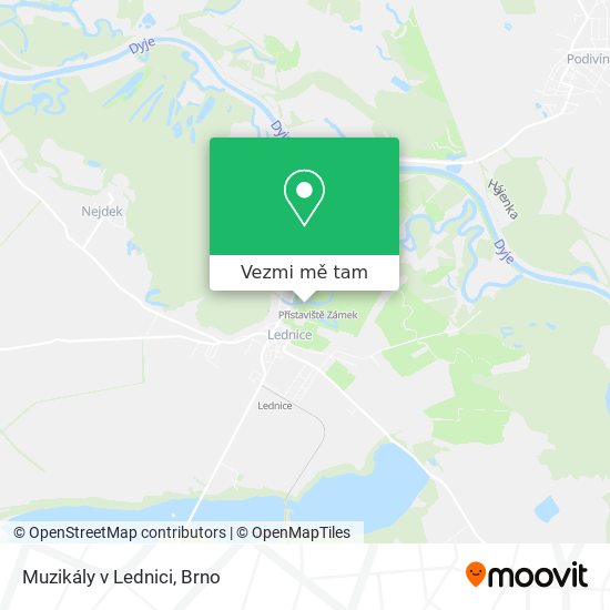 Muzikály v Lednici mapa