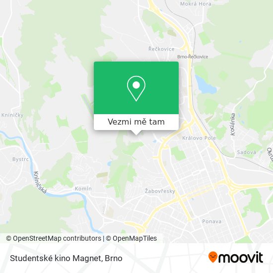 Studentské kino Magnet mapa