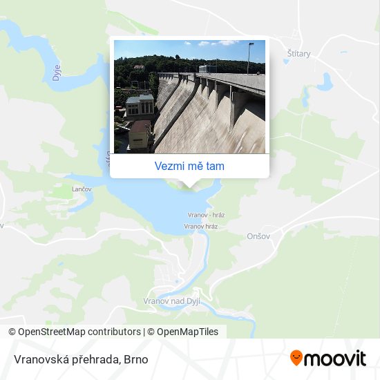 Vranovská přehrada mapa