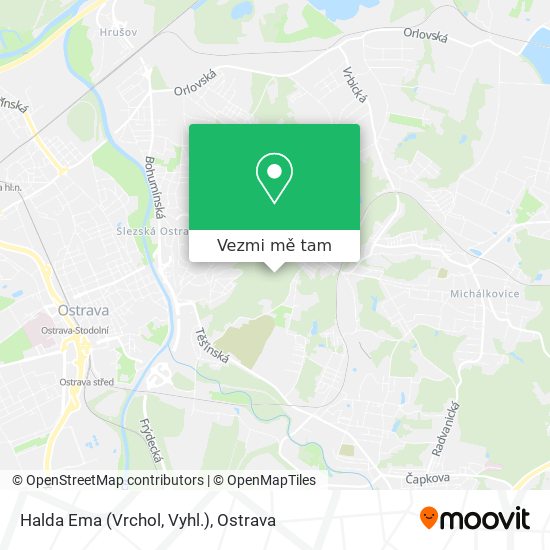 Halda Ema (Vrchol, Vyhl.) mapa