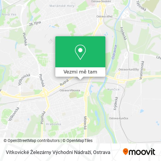 Vítkovické Železárny Východní Nádraží mapa