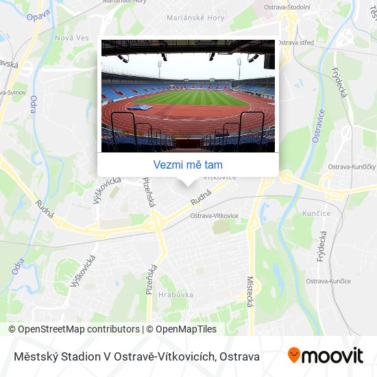Městský Stadion V Ostravě-Vítkovicích mapa