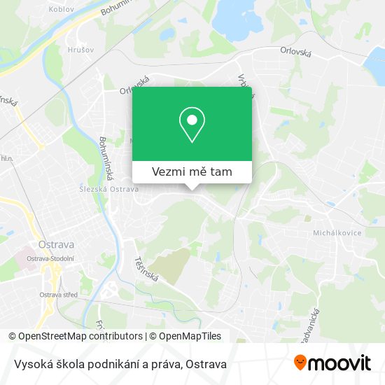 Vysoká škola podnikání a práva mapa