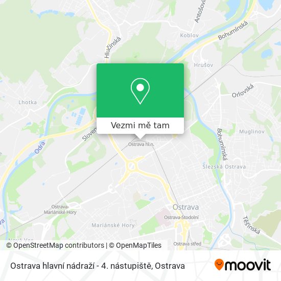 Ostrava hlavní nádraží - 4. nástupiště mapa