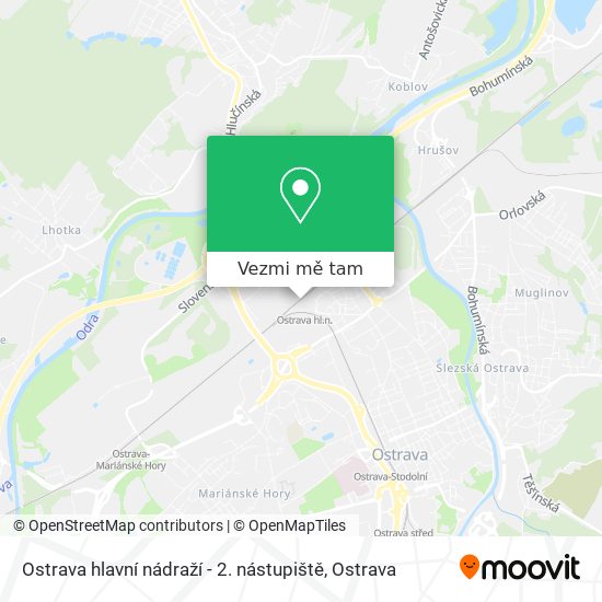 Ostrava hlavní nádraží - 2. nástupiště mapa