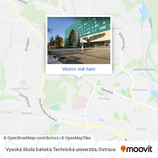 Vysoká škola báňská Technická univerzita mapa