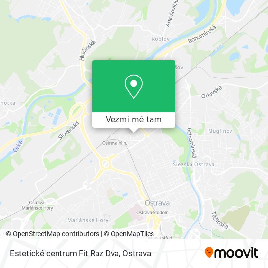 Estetické centrum Fit Raz Dva mapa