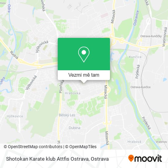 Shotokan Karate klub Attfis Ostrava mapa