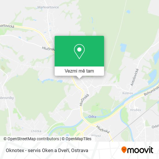 Oknotex - servis Oken a Dveří mapa