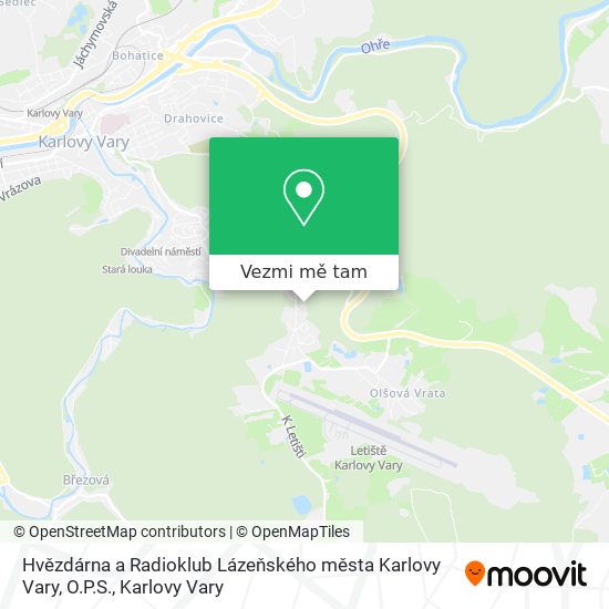 Hvězdárna a Radioklub Lázeňského města Karlovy Vary, O.P.S. mapa