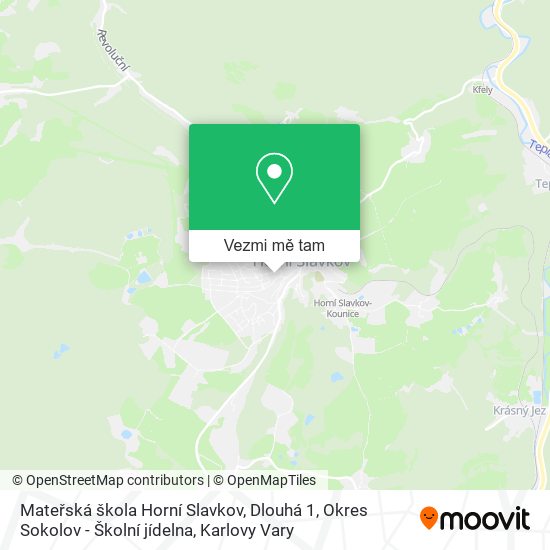 Mateřská škola Horní Slavkov, Dlouhá 1, Okres Sokolov - Školní jídelna mapa