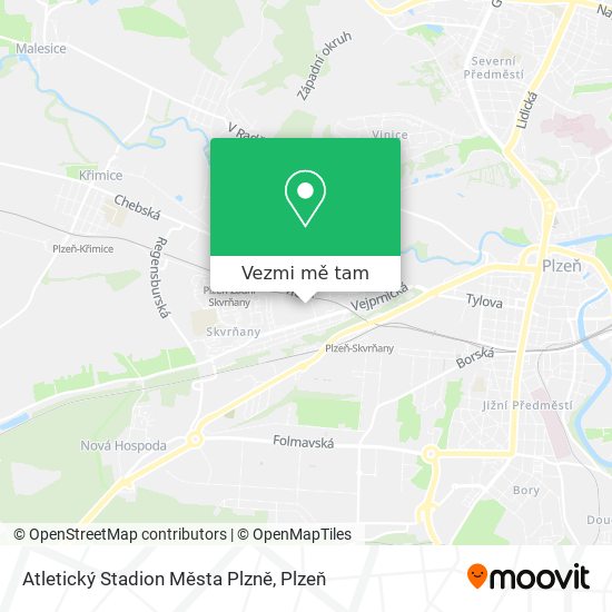 Atletický Stadion Města Plzně mapa