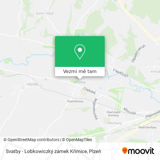 Svatby - Lobkowiczký zámek Křimice mapa
