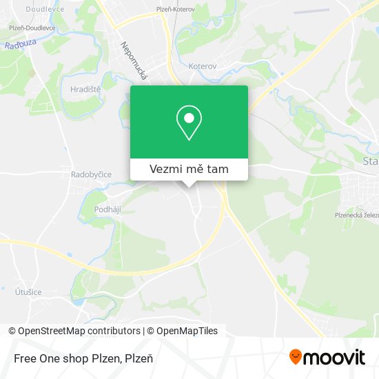 Free One shop Plzen mapa
