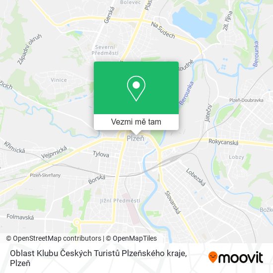 Oblast Klubu Českých Turistů Plzeňského kraje mapa