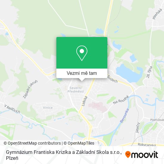 Gymnázium Frantiska Krizíka a Základní Skola s.r.o. mapa