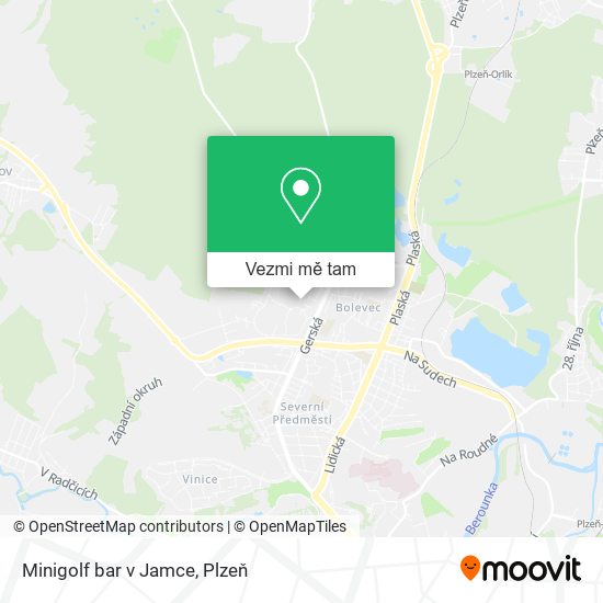 Minigolf bar v Jamce mapa
