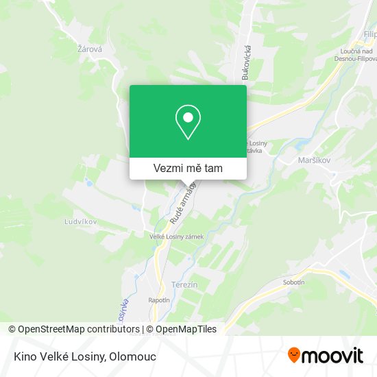 Kino Velké Losiny mapa