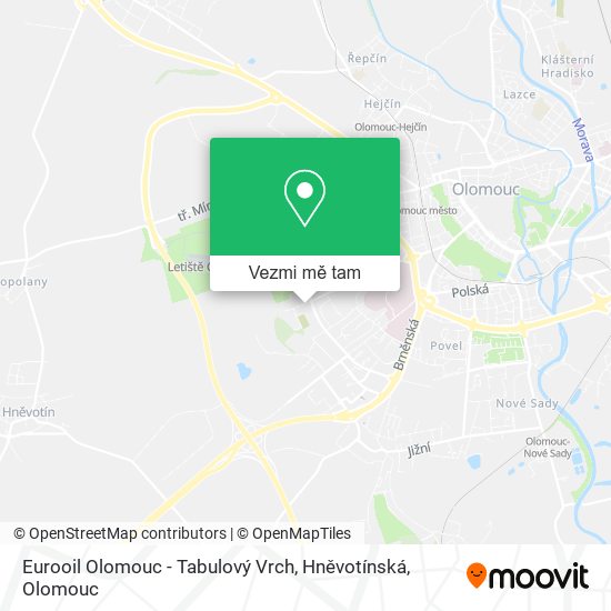 Eurooil Olomouc - Tabulový Vrch, Hněvotínská mapa