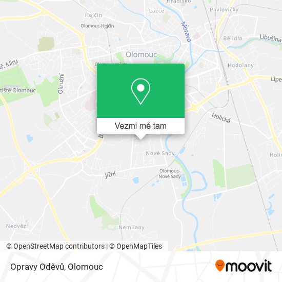 Opravy Oděvů mapa