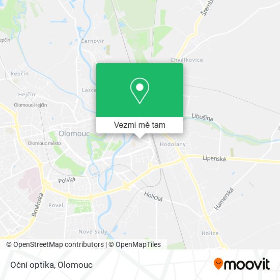 Oční optika mapa