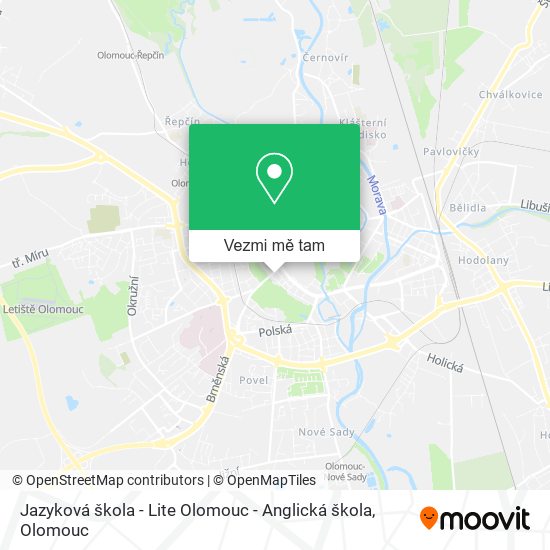 Jazyková škola - Lite Olomouc - Anglická škola mapa