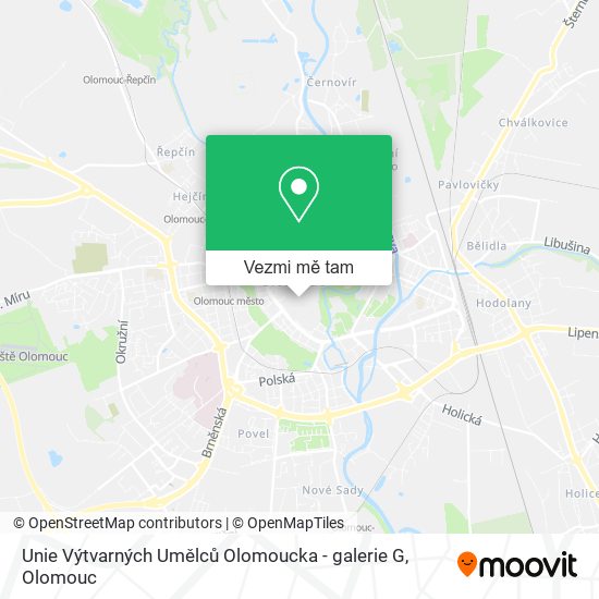 Unie Výtvarných Umělců Olomoucka - galerie G mapa