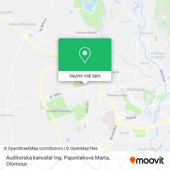 Auditorská kancelář Ing. Pajunčeková Marta mapa