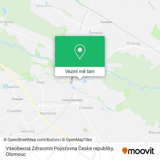 Všeobecná Zdravotní Pojisťovna České republiky mapa