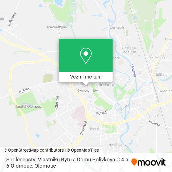 Spolecenstvi Vlastniku Bytu a Domu Polivkova C.4 a 6 Olomouc mapa