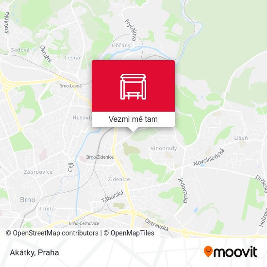 Akátky mapa