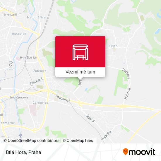 Bílá Hora mapa